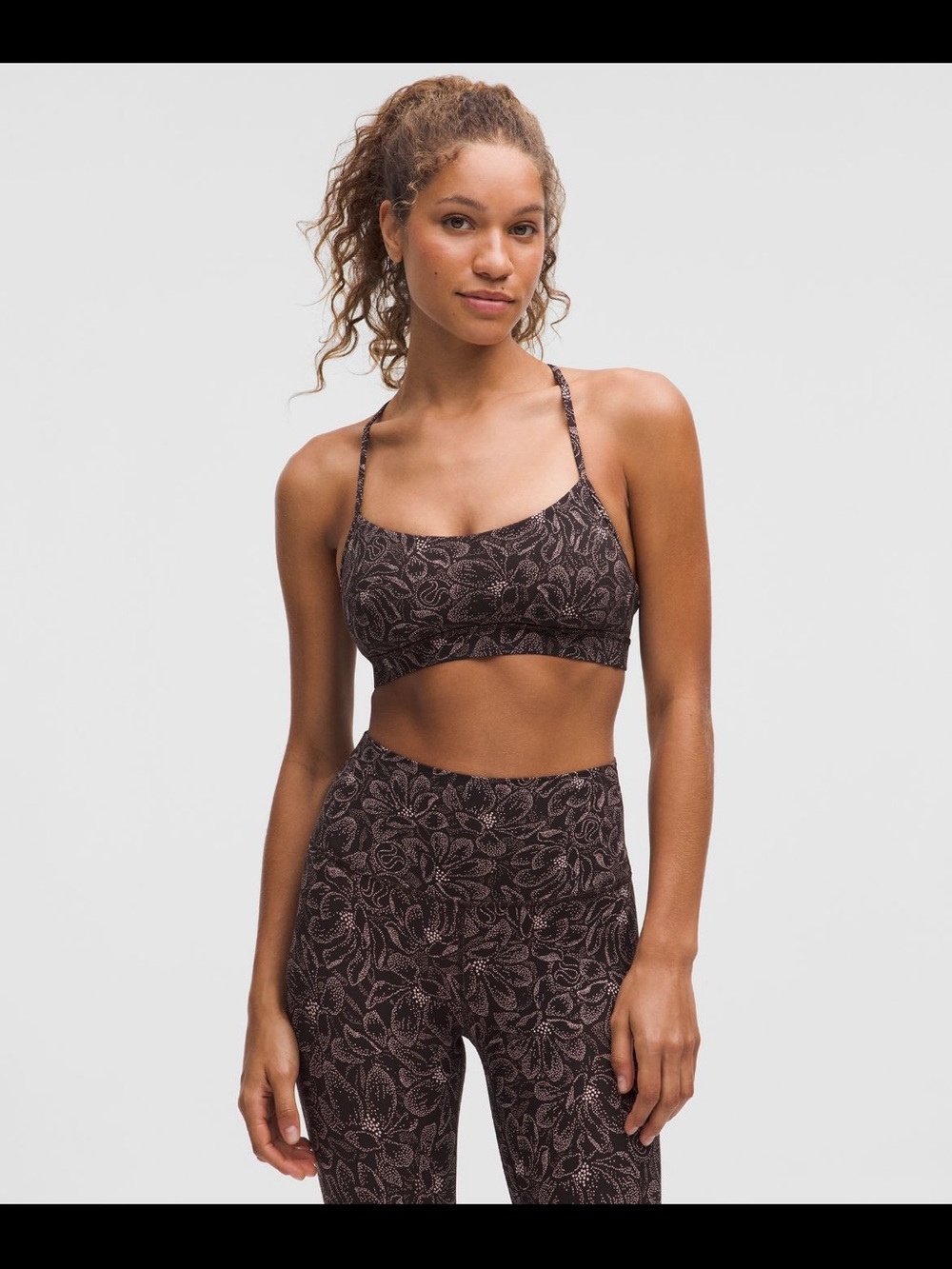 Lululemon Flow Y Bra Nulu Dotted Magenta Pink Multi Size 14